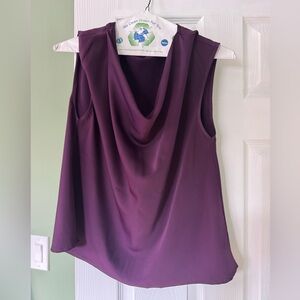 Sleeveless Cowl Neck Top in Deep Plum SOLD